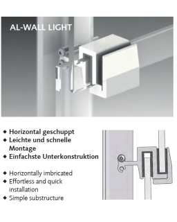 Schuppenverglasung AL-WALL Light, 6-8mm Glasstärke