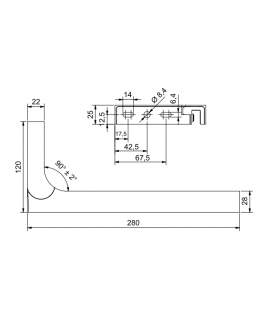 8439ZN5L-280 Winkel verstellbar +/-2°, links, GV