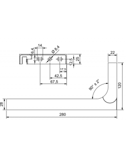 8439ZN5R-280 Winkel verstellbar +/-2°, rechts, GV