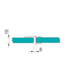 Dichtprofil für 10-12mm Glas, einseitig öffnend, 2500mm