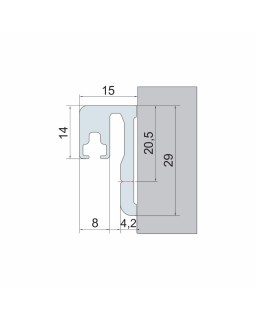 Trägerprofil für Türanschlag, 2500mm, E6/EV5