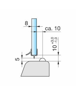 Dichtprofil für 8mm Glas in Verbidnung mit dem Acrylrundstab