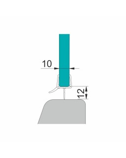 Dichtprofil für 10 und 12 mm Glas, 2500 mm