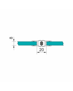 Dichtprofil für Glas-Glas 180°, 6 und 8mm Glas, 2010mm