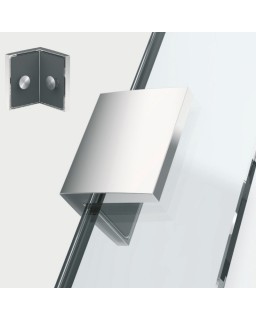 PAVONE Winkelverbinder Glas-Glas 90°, schwarz glänzend ZNPVD36