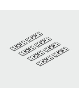 Glasbefestigungsteile für 2 Glashalteprofile 240 mm (1 horizontales Profil) für 8 mm Glas