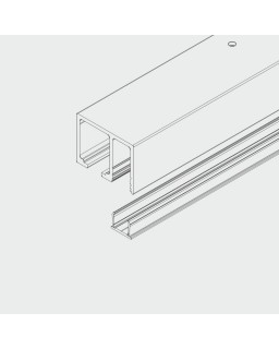 HAWA-Junior 120/GP Laufschiene mit Festverglasung Länge 6000 mm, farblos eloxiert, gebohrt