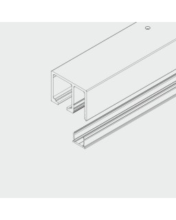 Hawa Junior 40/GP Laufschiene mit Festverglasung Länge 6000 mm, Aluminium,  farblos eloxiert, gebohrt