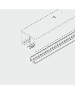 Hawa Junior 80/GP Laufschiene mit Festverglasung Länge 6000 mm, aluminium,  farblos eloxiert, gebohrt