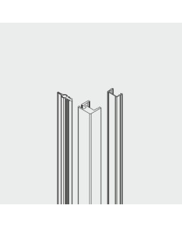 Vertikaldichtung 13/18, Länge 3500 mm, Aluminium, farblos eloxiert, Set für Festverglasung mit Glasabstand 13-18,5 mm