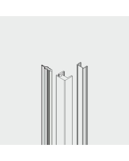Vertikaldichtung 13/18, LM 2500 mm, Edelstahl-Effekt, gebürstet, Set für Festverglasung mit Glasabstand 13-18,5 mm