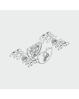 Glasbefestigungsteile für 1 Schiebetüre, Glasdicke 8,5-10,4 mm VSG, inkl. Einwegbohrlehre (HAWA-Puro)