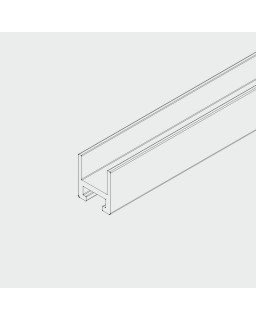 Glas-Aufnahmeprofil für Bodenführung, Länge nach Mass, Aluminium, farblos eloxiert, Glasdicken 8-13 mm