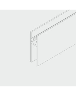 Trag-/Glashalteprofil Länge 6500 mm, Aluminium,  farblos eloxiert, gebürstet, ungebohrt (Glas bis 16 mm)