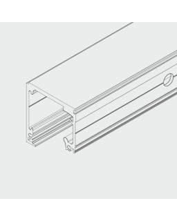 HAWA-Purolino-PLUS Laufschiene Länge nach Mass, aluminium,  farblos eloxiert, gebohrt, für Wandmontage