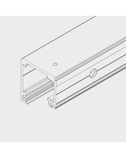 HAWA-Purolino-PLUS Laufschiene Länge nach Mass, aluminium,  farblos eloxiert, gebohrt für Deckenmontage mit/ohne Festverglasung