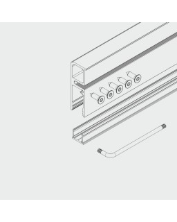 Profilset zu Feststverglasung Länge 2500 mm, mit Abdeckprofil, farblos eloxiert, inkl. Schrauben