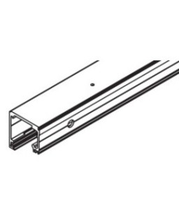 Hawa PUROLINO PLUS 80 Laufschiene Länge 2500 mm, Edelstahl-Effekt, gebürstet, gebohrt für Deckenmontage mit/ohne Festverglasung